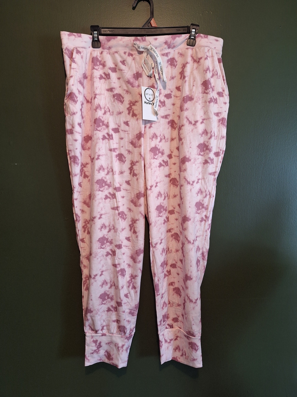 Hurley Pink Tie-Dye Jogger Pants -Women's
